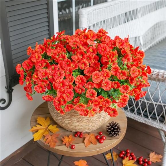 Fake Fall Flowers Artificial Flowers Plants for Outdoors Autumn Decoration - Picture 4 of 7